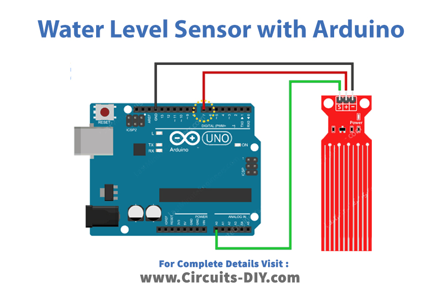 Wiring-Water-Level-Sensor-with-Arduino-Circuit