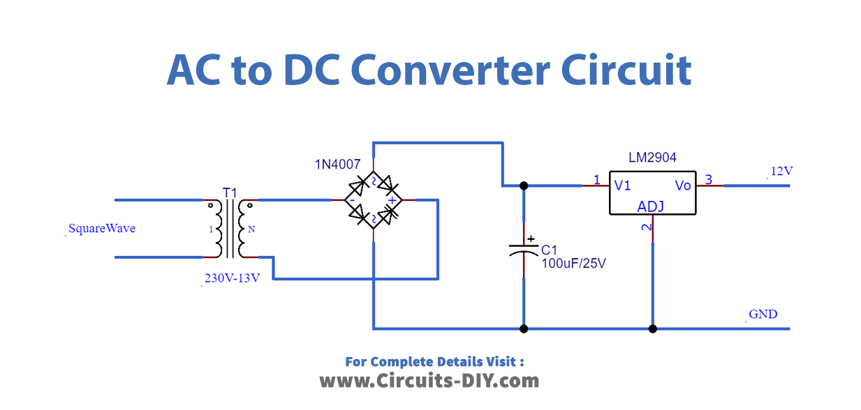 tusind Robe perler AC to DC Converter Rectifier Circuit - Power Supply