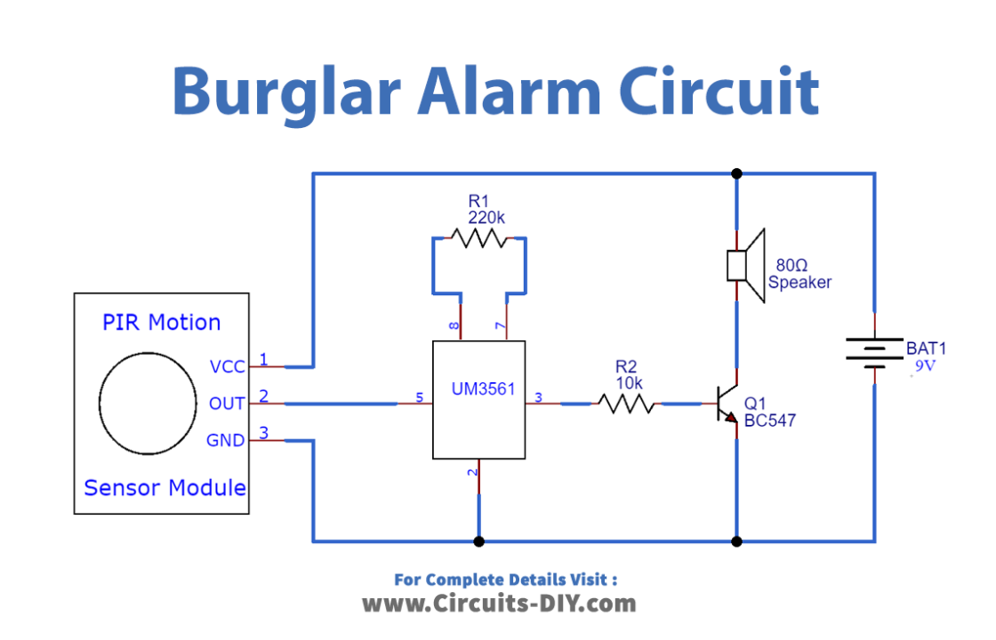 Burglar Alarm Circuit_Diagram-Schematic