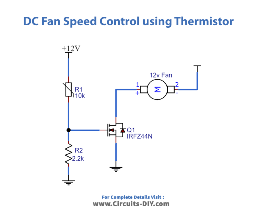 DC Fan Speed Control using Thermistor_Diagram-Schematic