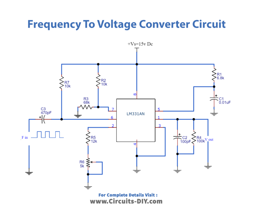 Frequency To Voltage Converter Circuit-Diagram-Schematic