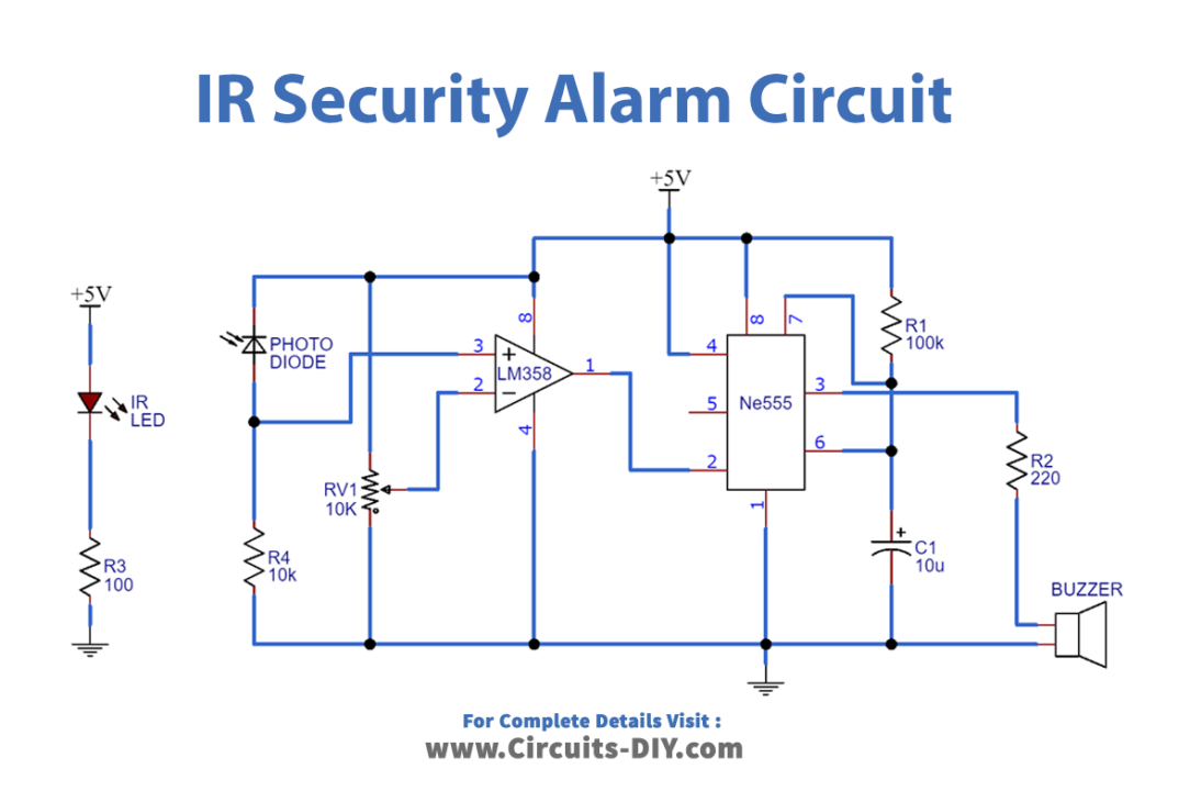 IR Security Alarm Circuit_Diagram-Schematic