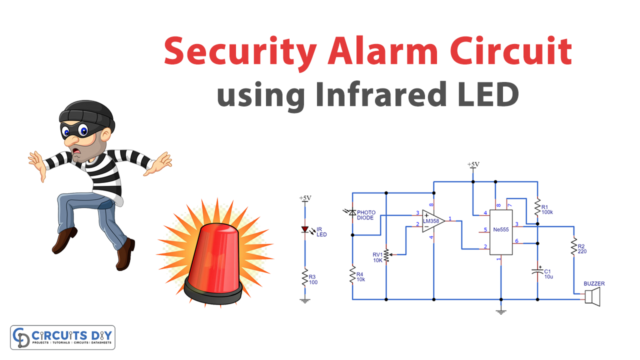 Infrared IR Based Security Alarm Circuit
