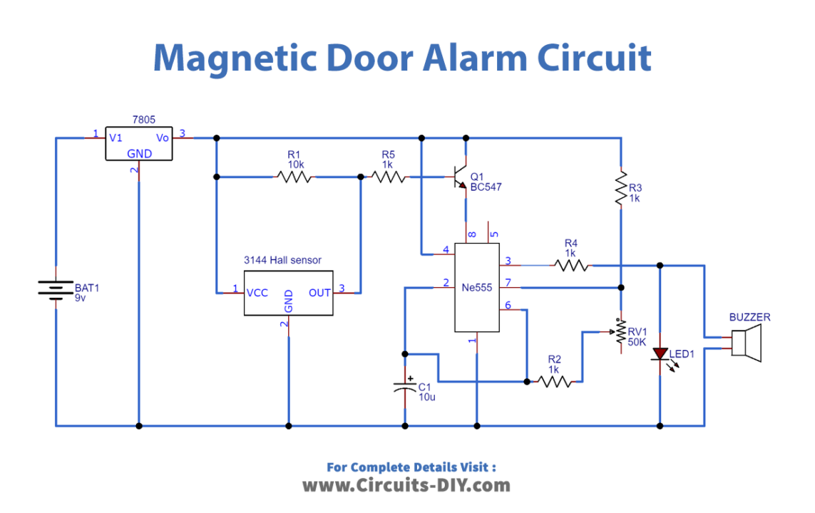 Magnetic Door Alarm Circuit_Diagram-Schematic