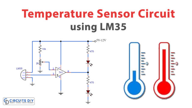 Simple Temperature Sensor Circuit using LM35 IC