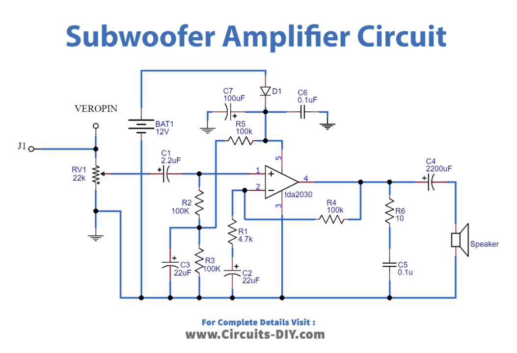 kaste støv i øjnene mesterværk Egnet Subwoofer Amplifier Circuit using IC TDA2030