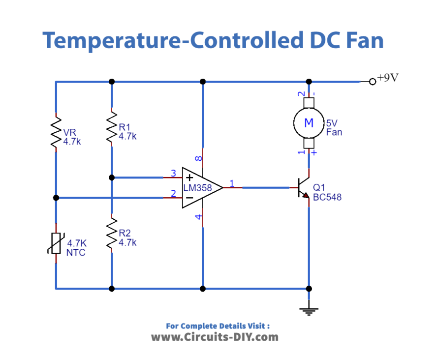 Temperature Controlled DC Fan Circuit_Diagram-Schematic