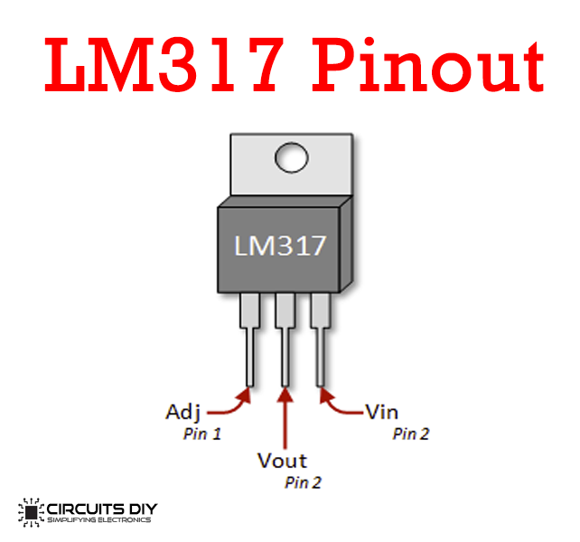 lm317 adjustable voltage regulator pinout