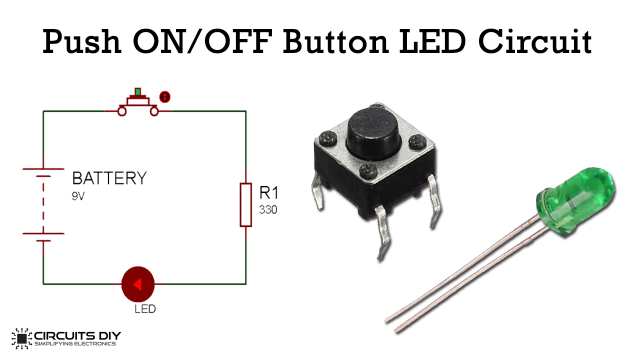 push on off button led circuit