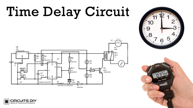 simple time delay circuit using 555 timer