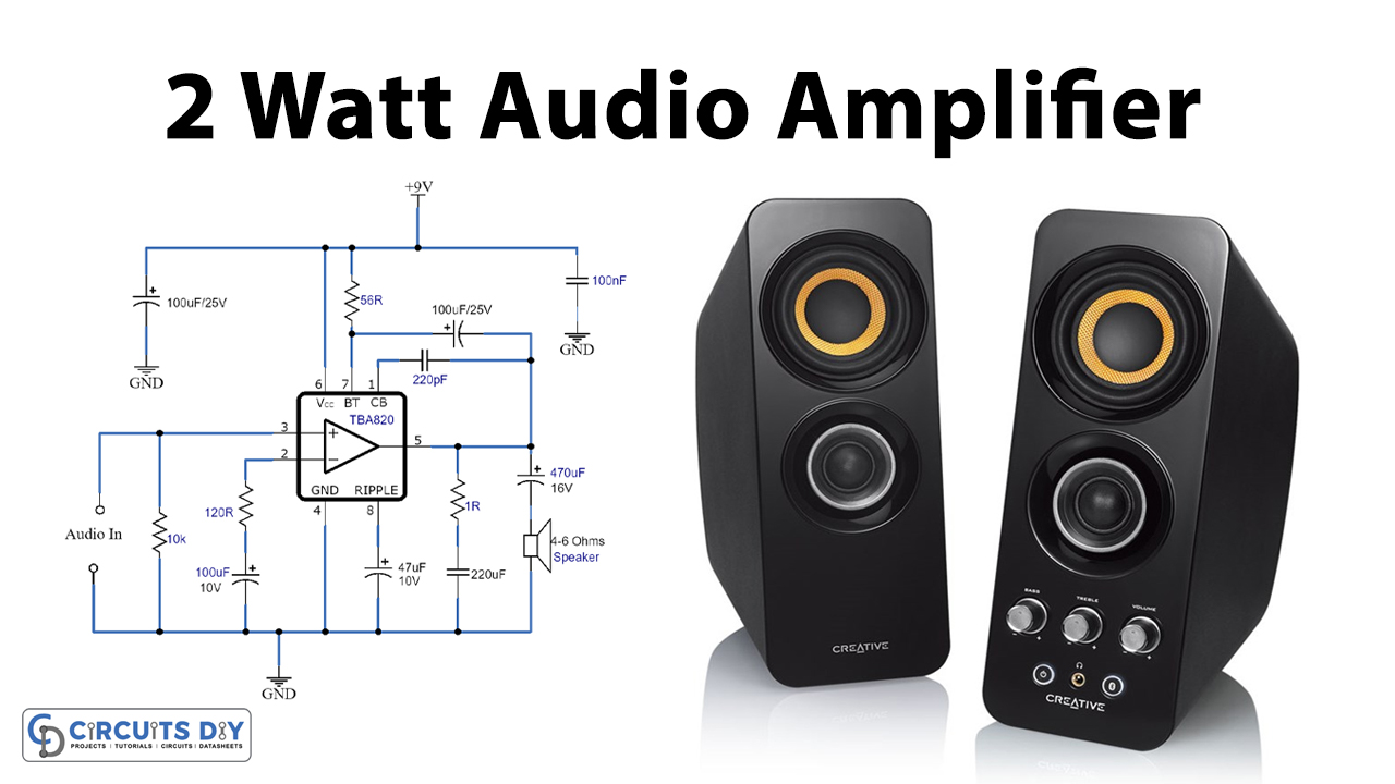 2 Watt Audio Amplifier Circuit using TBA820