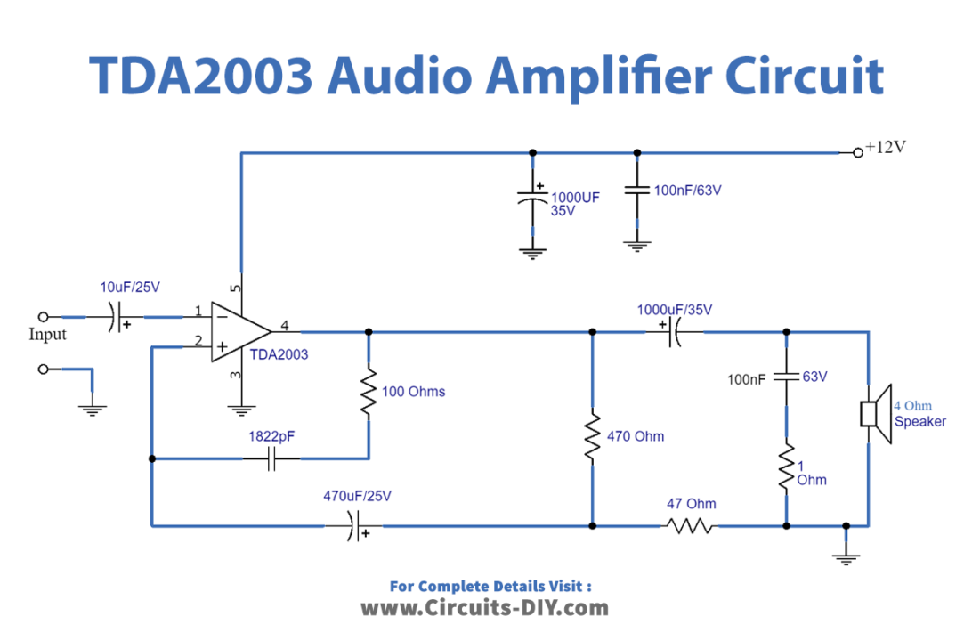 7W-tda2003-audio-amplifier-circuit