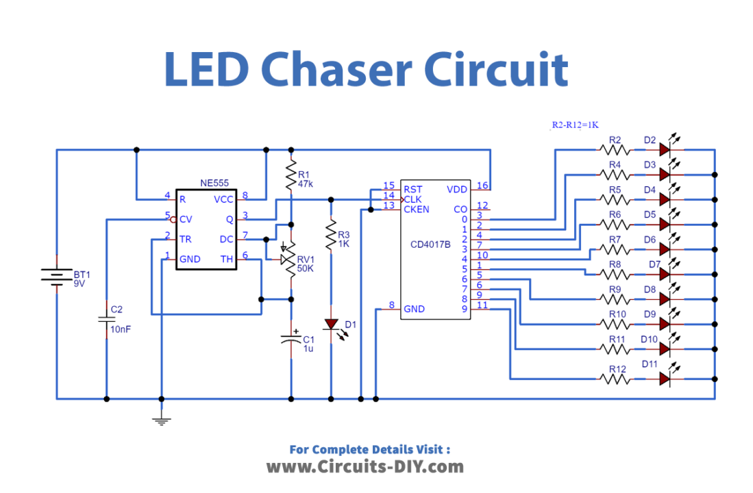 LED Chaser Circuit_Diagram-Schematic