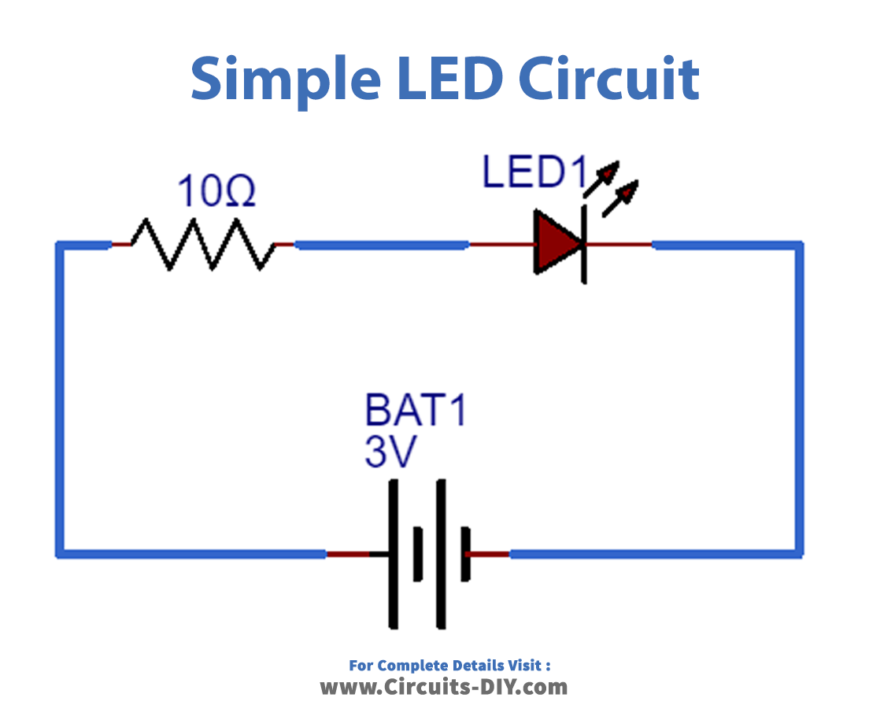 Simple LED circuit - basic electronics 