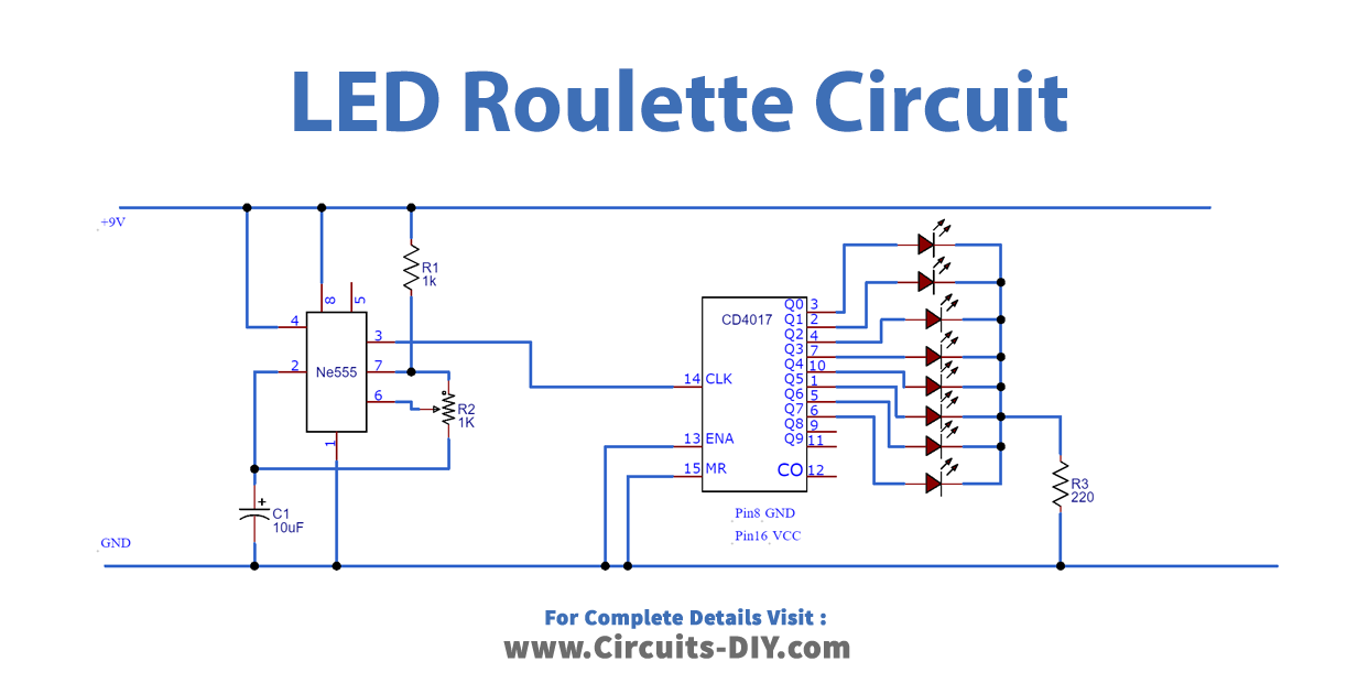 LED Roulette Circuit_Diagram-Schematic