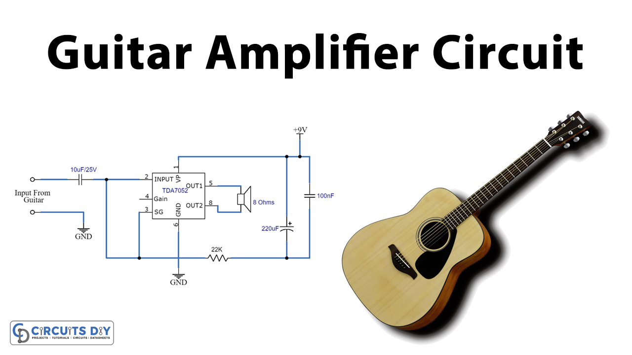 Simple Guitar Amplifier Circuit using TDA7052 DIY