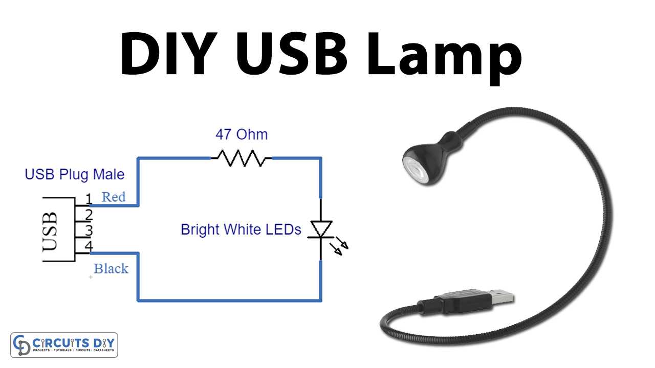 USB LED Lamp Circuit  5v USB Light for Laptop