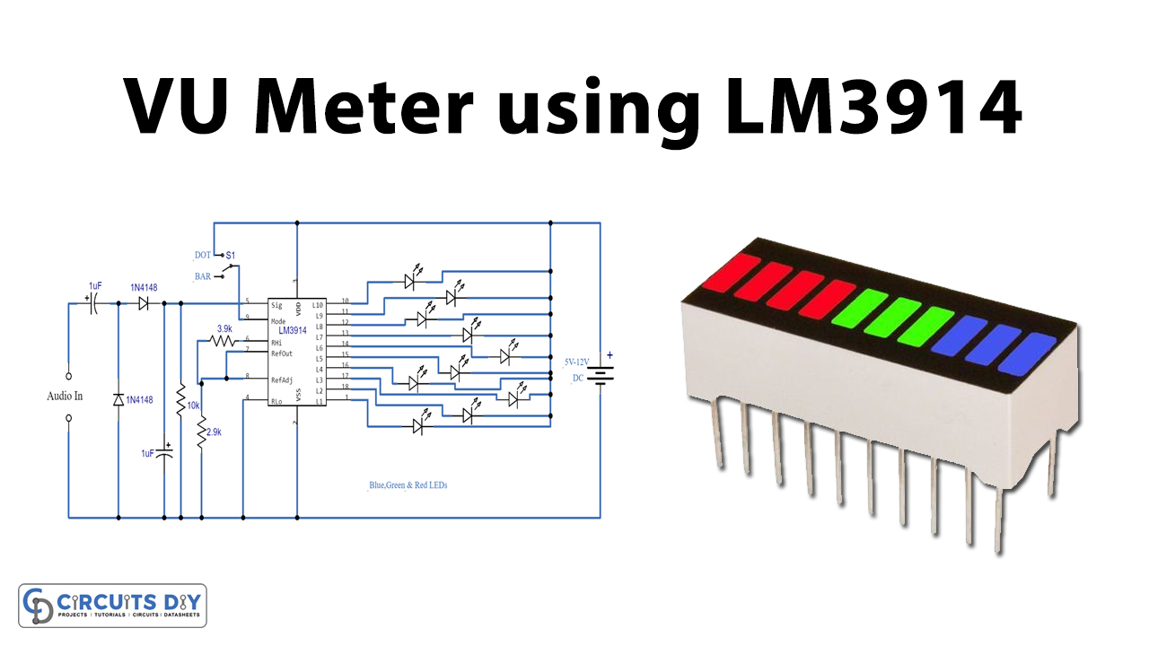 Simple-VU-Meter-using-LM3914-Dot-Bar-Display-Driver-IC