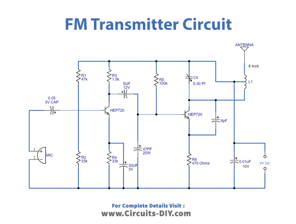 fm transmitter circuit using transistor