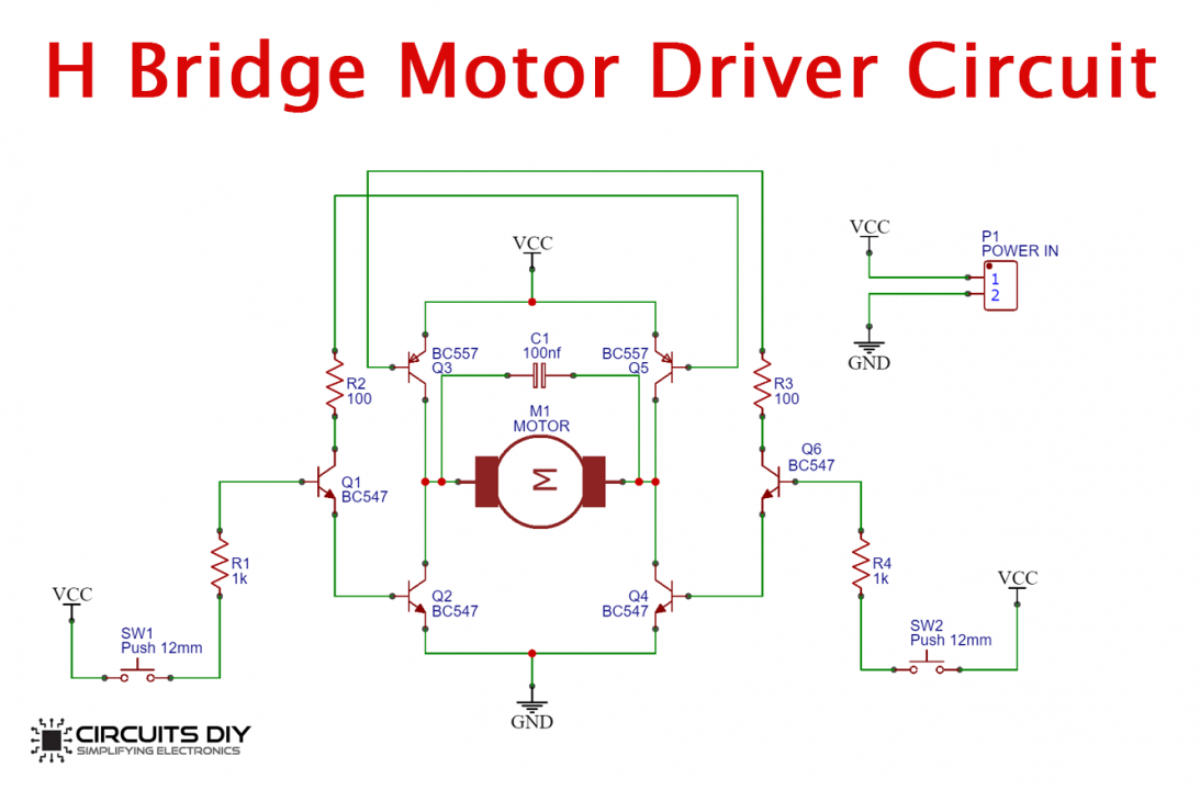 H Bridge Motor Driver Circuit DIY Electronic