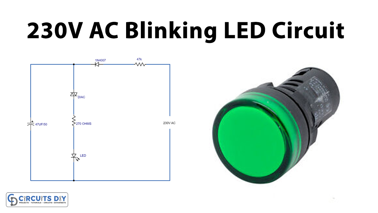 230V AC Blinking LED Circuit