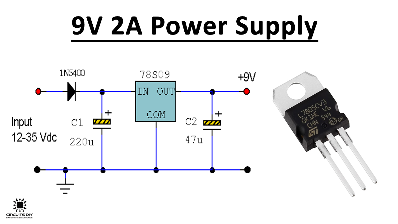 9V 2A Power Supply Using LM7809
