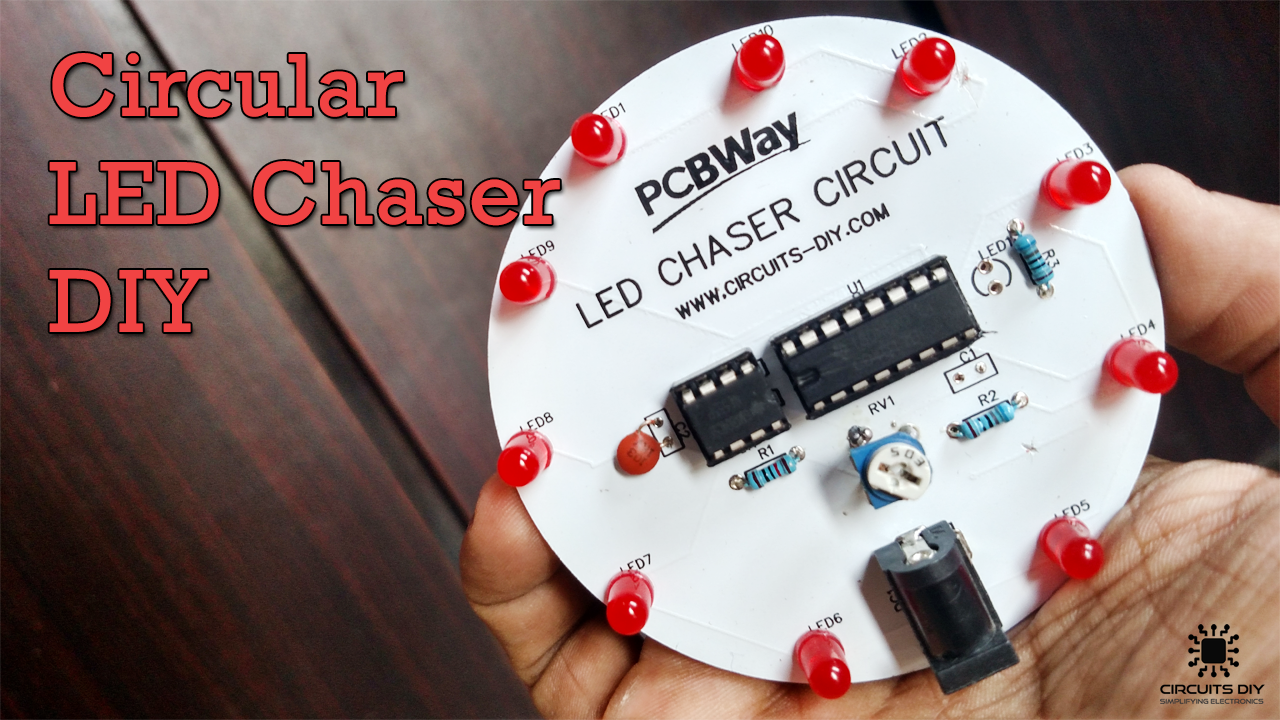 Circular LED Chaser using 555 timer & CD4017 – Electronics Projects