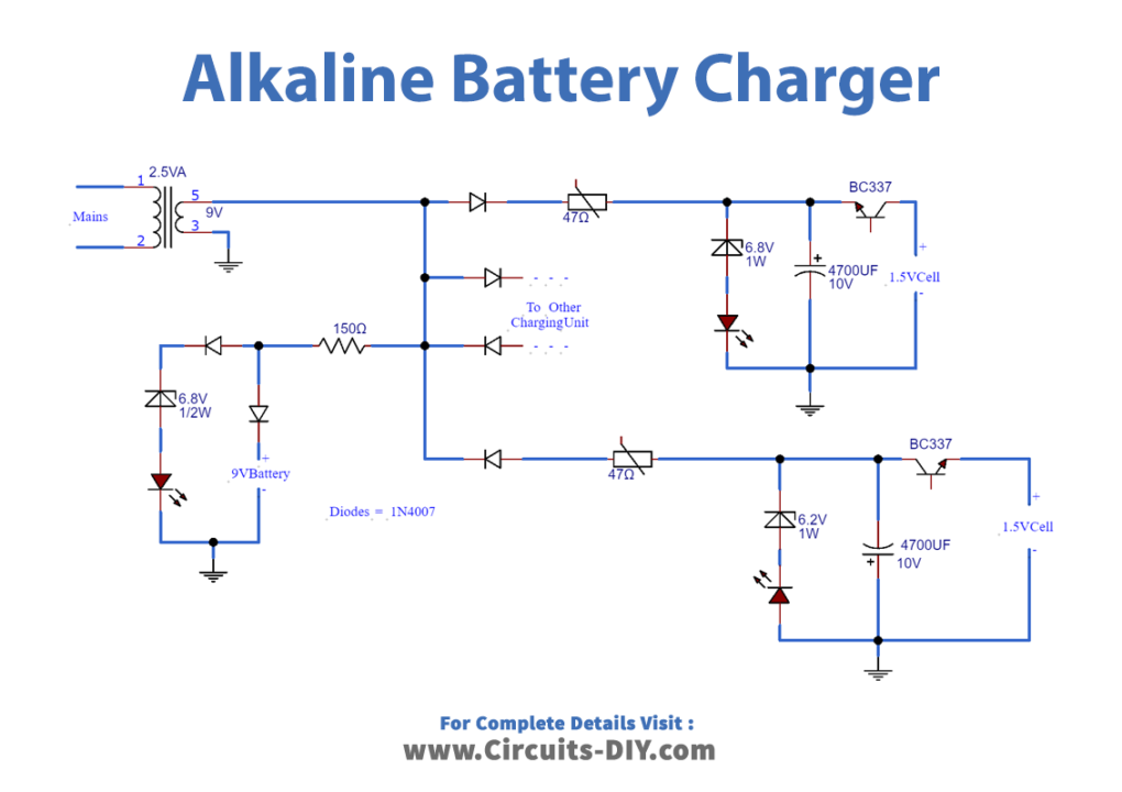 Alkaline Battery Charger using BC337 Transistors