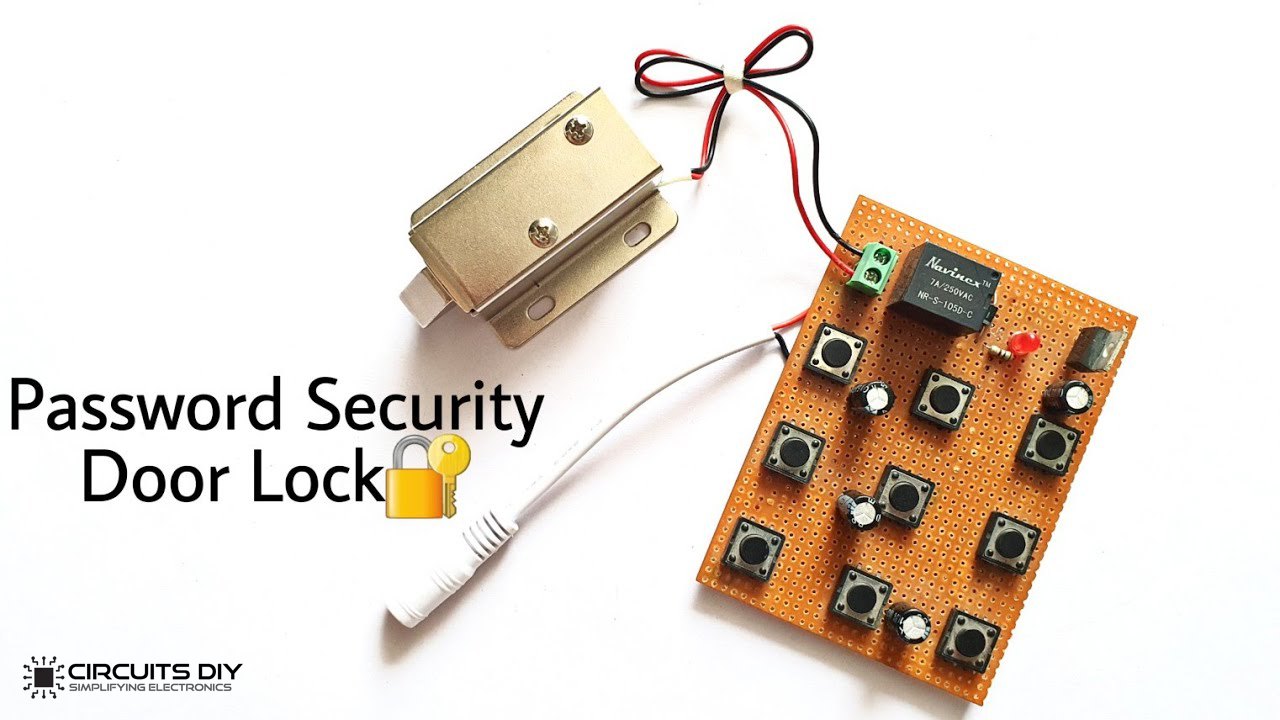 Password Security Door Lock Circuit by ‎Using IRF540 MOSFET‎
