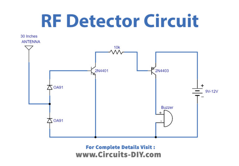 Simple RF Detector Circuit using Transistors