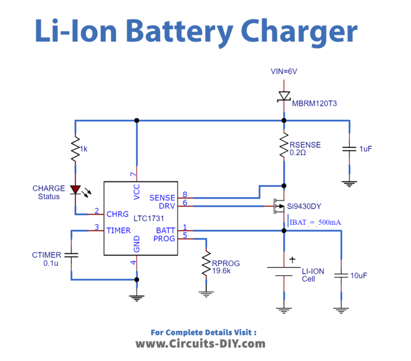 1.5A Li-Ion Battery Charger Circuit_Diagram-Schematic