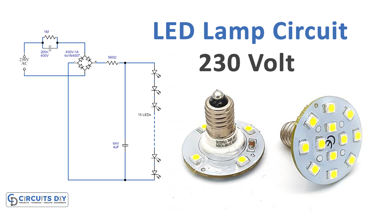 Vooruitgaan spanning Autonoom 230V LED Lamp Circuit