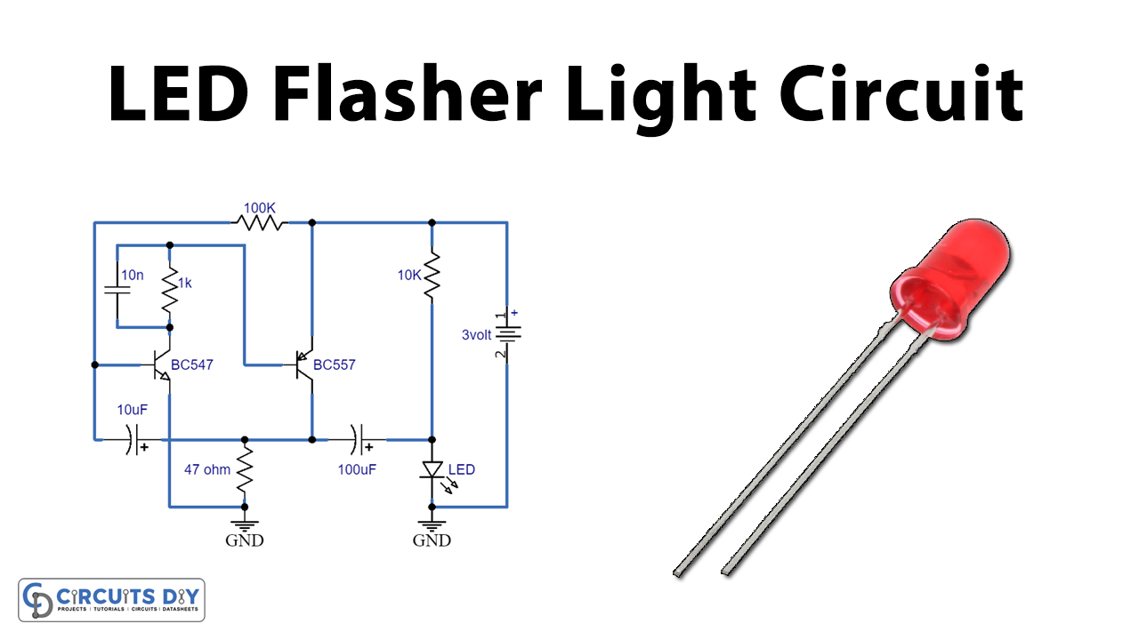 Produktivitet falanks sangtekster 3 Volt LED Flasher Light Circuit using Transistors