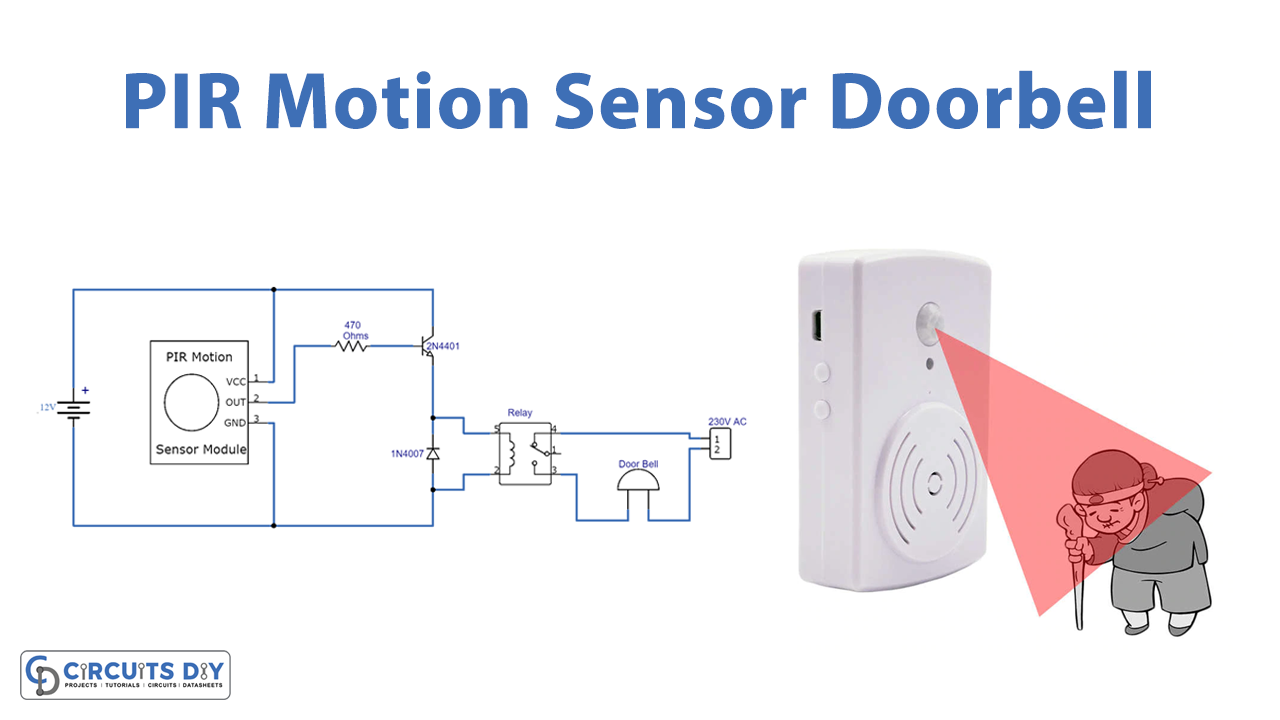 Simple PIR Motion Sensor Doorbell with 2N4401 Transistor