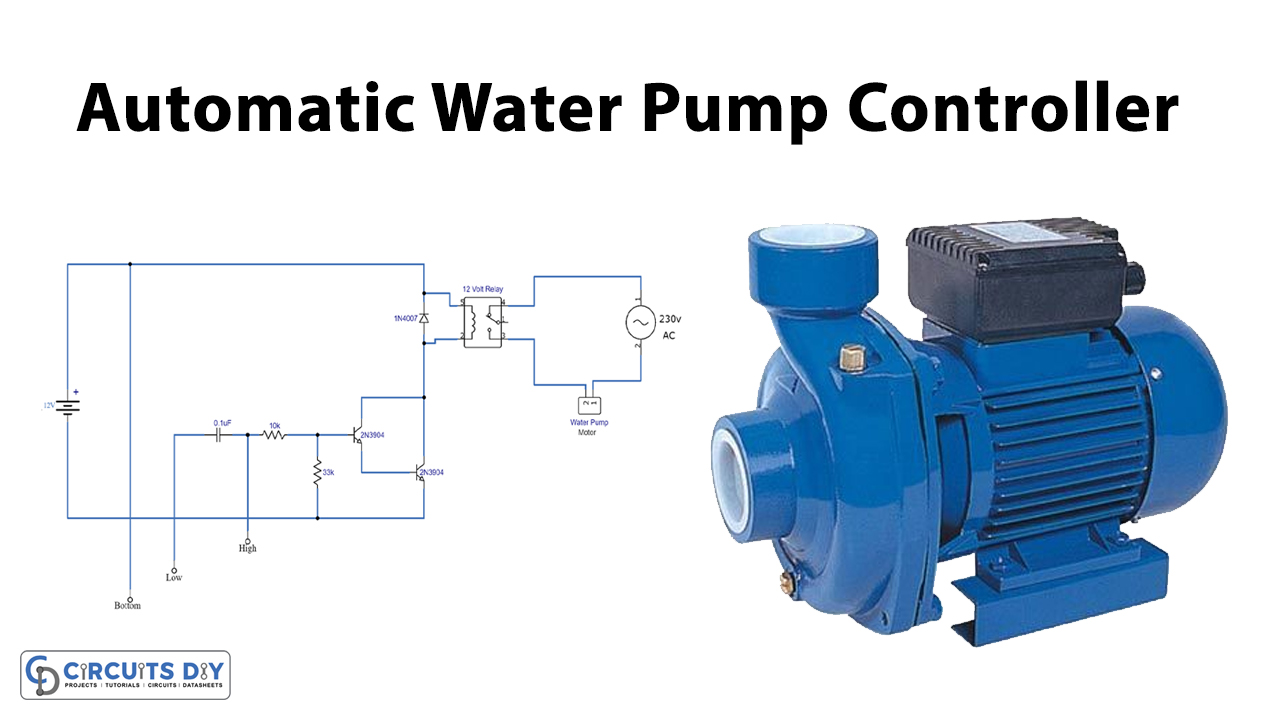 Simple-Automatic-Water-Pump-Controller-with-2N3904-Transistors