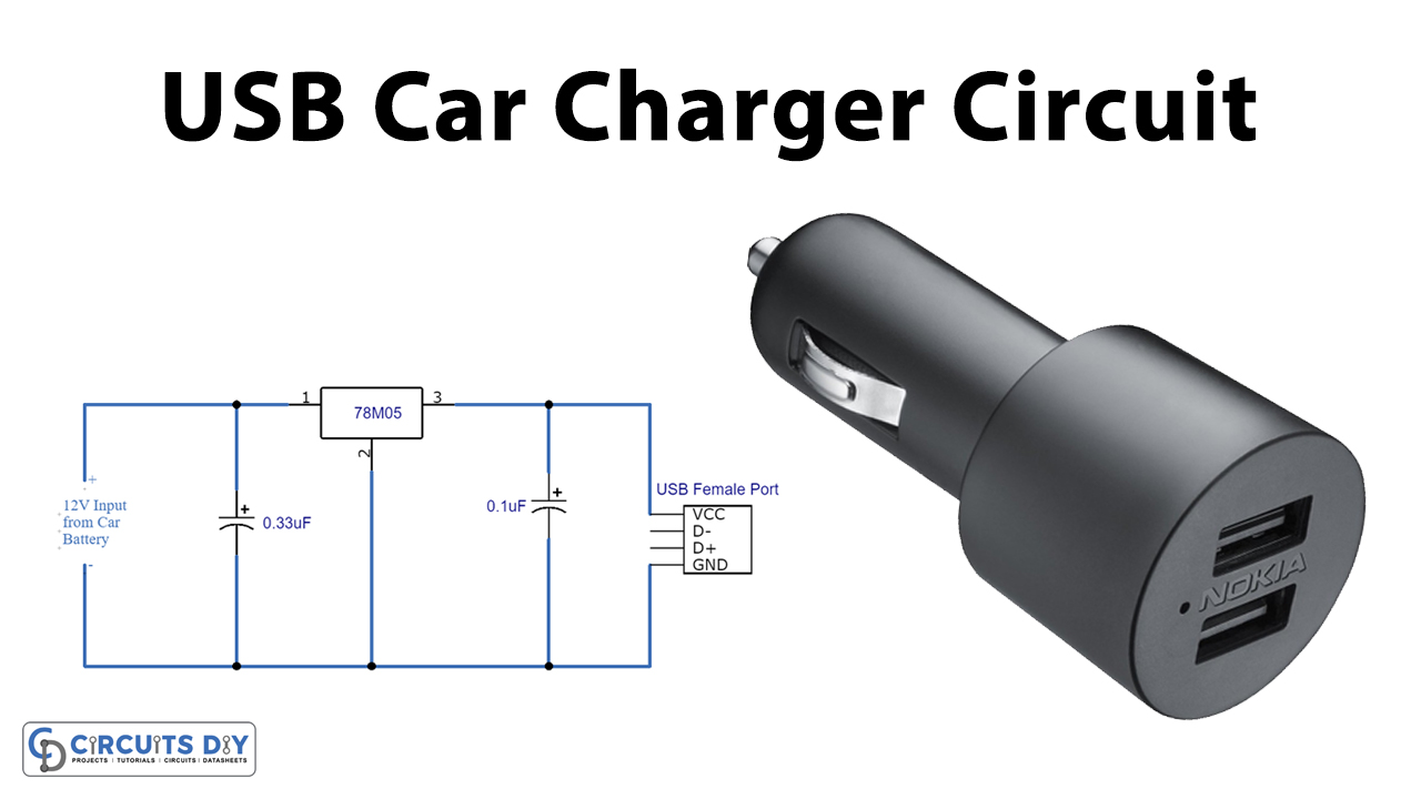 USB Car Charger using LM7805 IC
