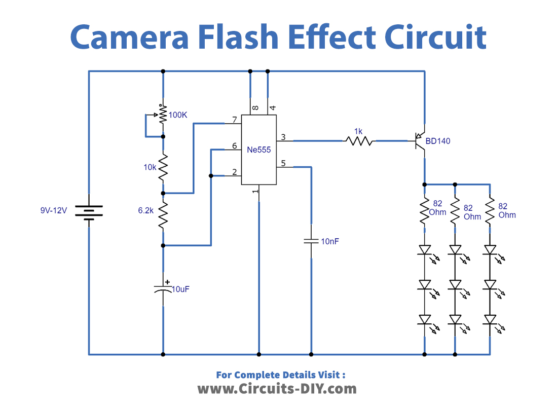 Camera Flash Effect Using 555 IC