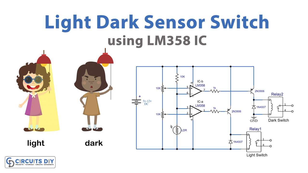 Single Chip Light Dark Sensor Switches