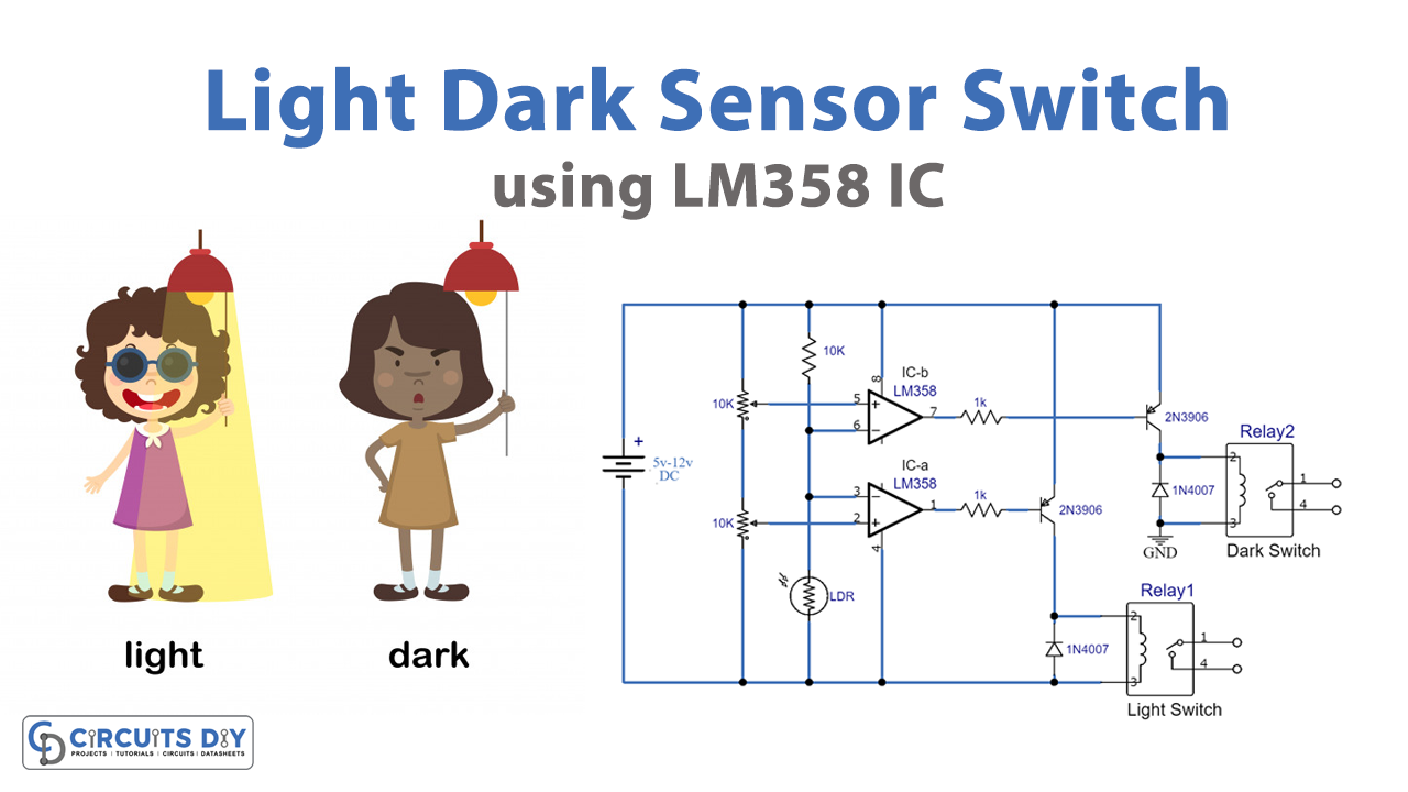 light dark sensor switch lm358