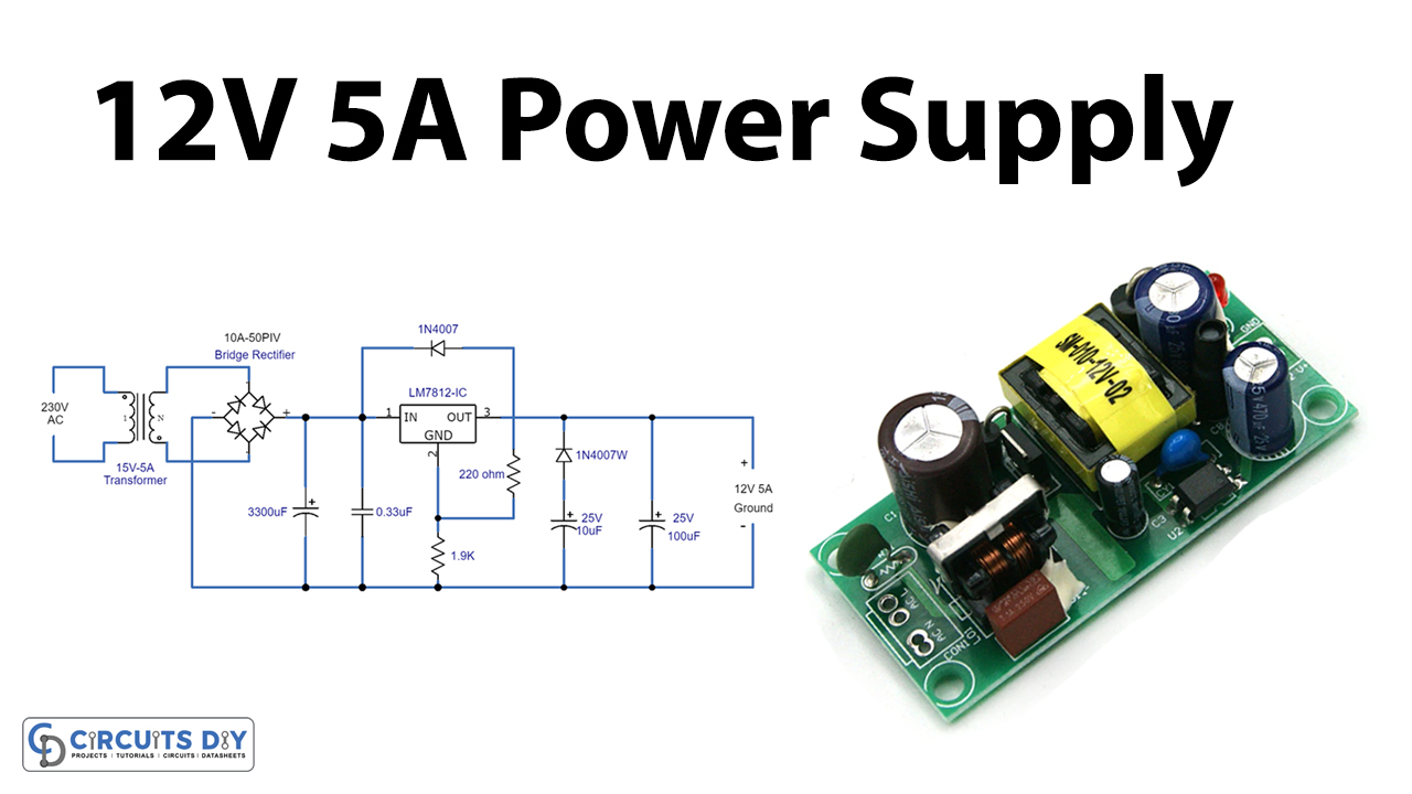 12V 5A Power Supply Using LM338 IC