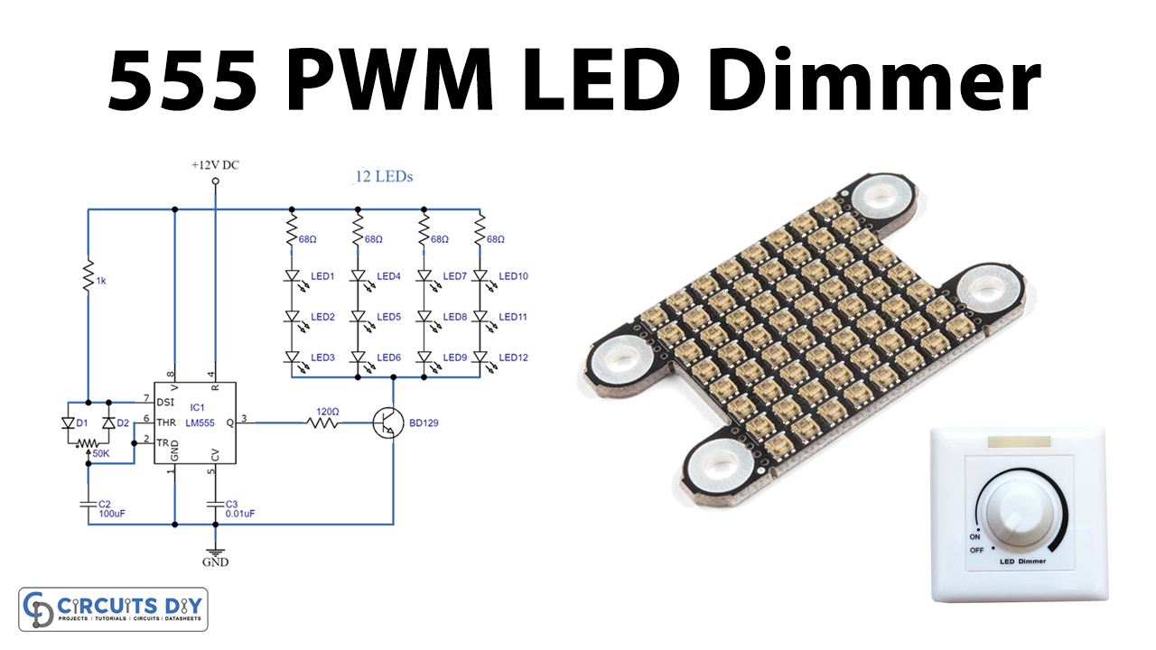 555 PWM LED Dimmer Circuit