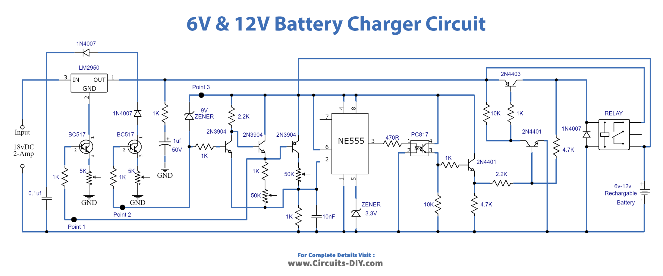 6V & 12V Battery Charger Circuit