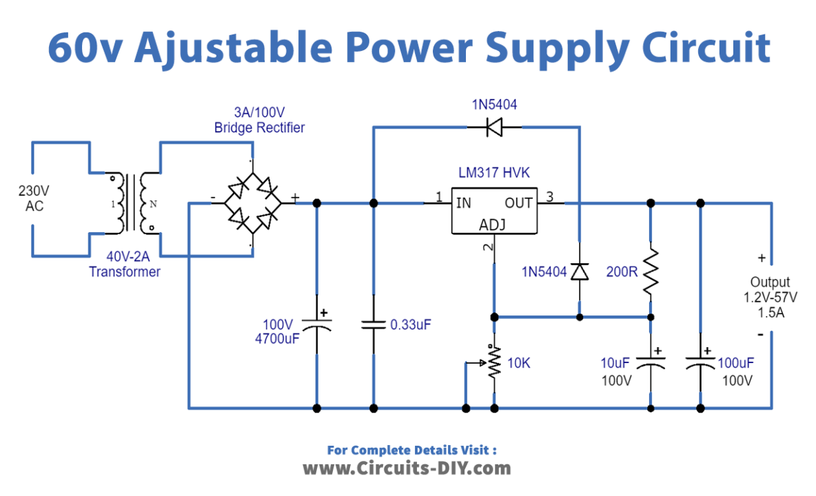 Ajustable Stabilized Power Supply Circuit