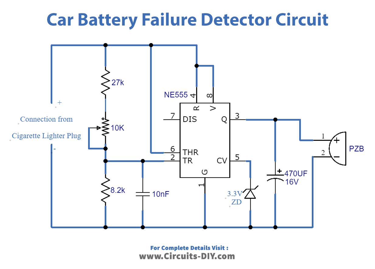 Car Battery Failure Detector Circuit
