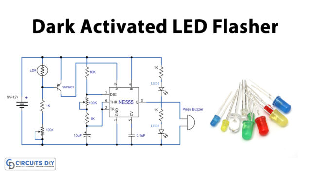 Dark-Activated-LED-Flasher-using-555-Timer