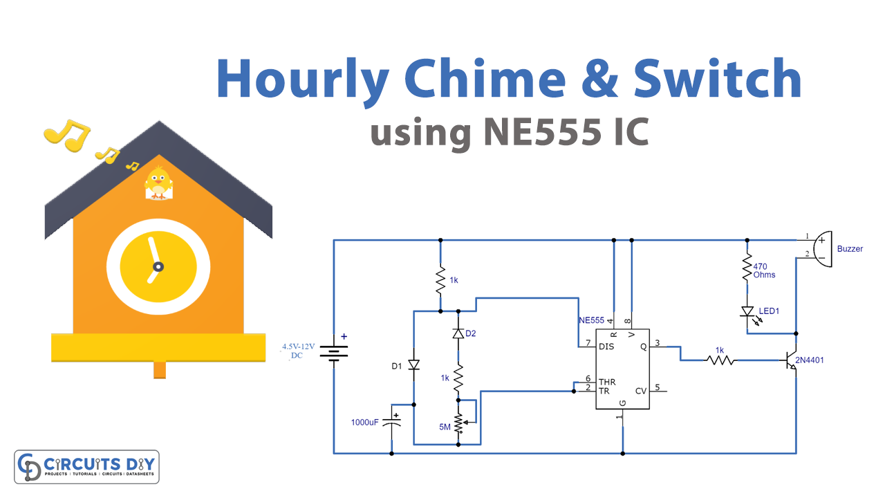 Hourly Chime & Switch Using 555