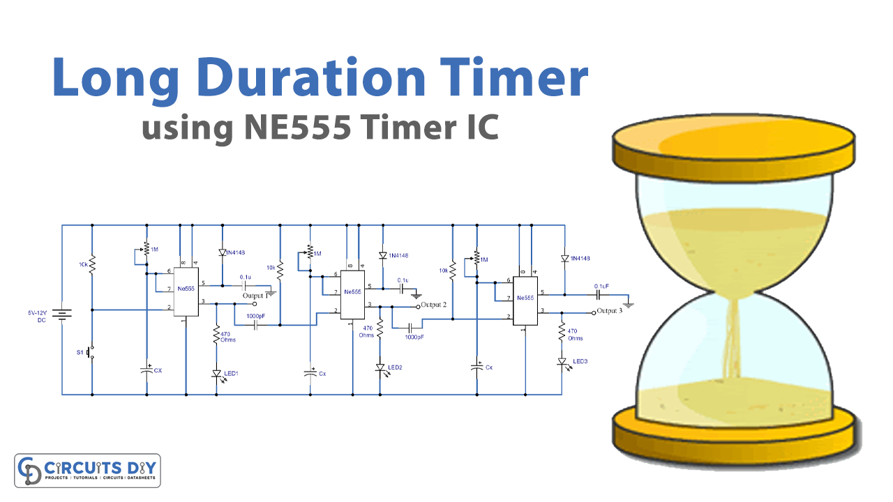 Long Duration Timer Using Three 555 Ics