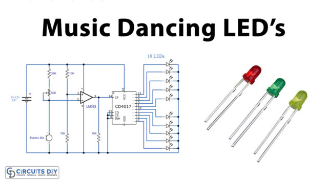 Music-Dancing-LEDs-with-CD4017 -IC