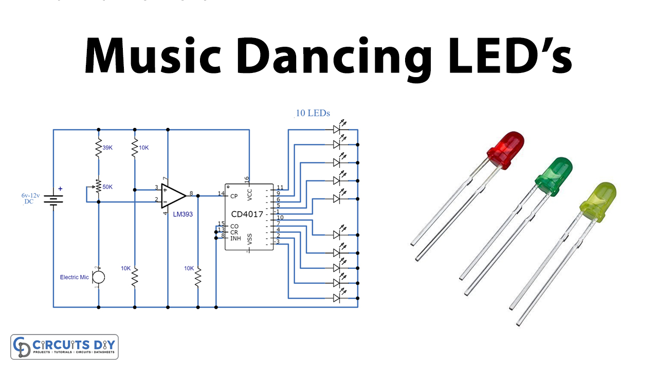 Music Dancing LEDs with CD4017 IC