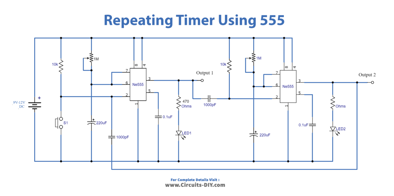 Repeating Timer circuit-using 555 timer